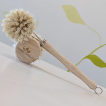 Load image into Gallery viewer, Long Handled Bamboo Dish Brush (and replacement brush head)