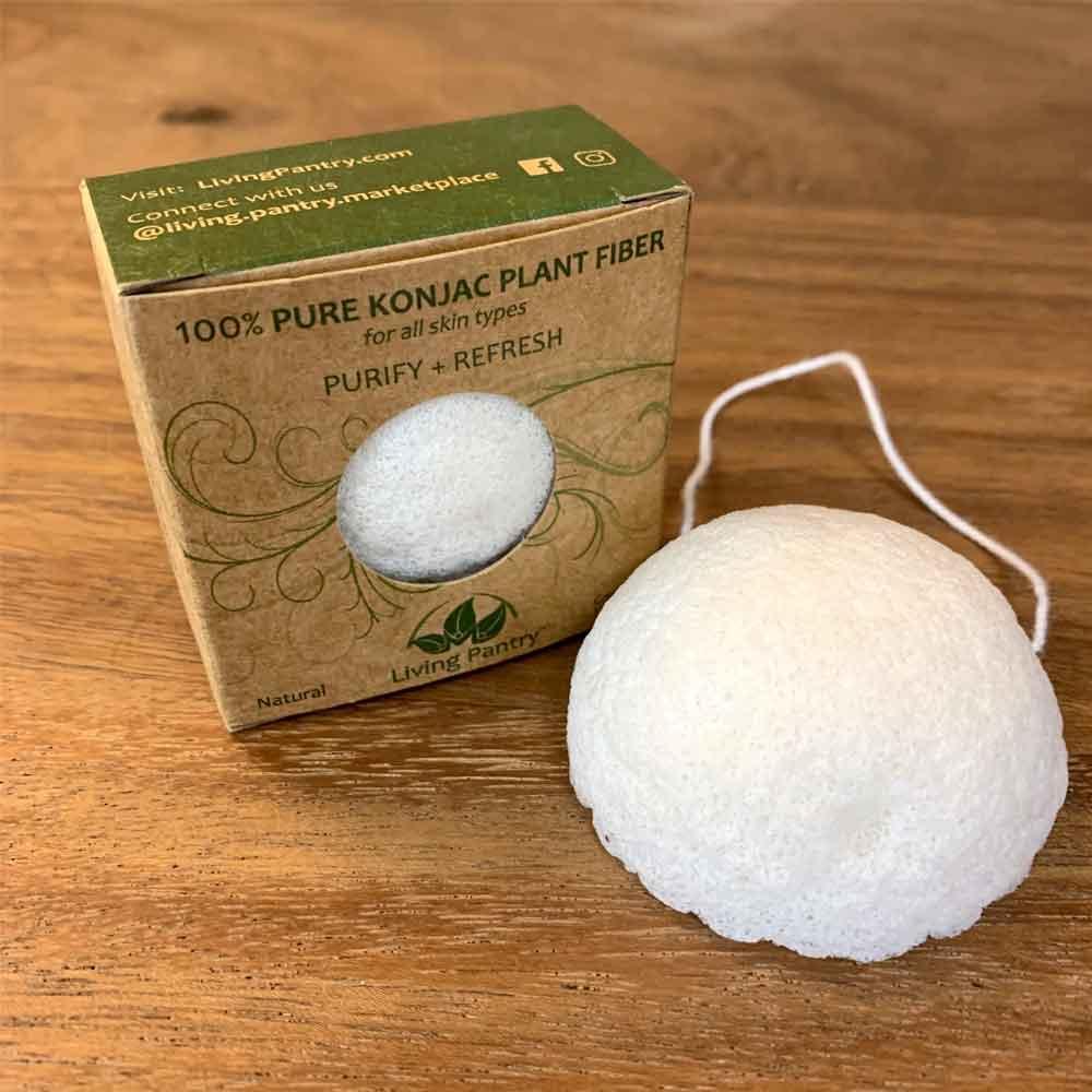 Natural Biodegradable Face & Body Konjac Sponge 4-Pack Combo (1 of each) / YES, with Box