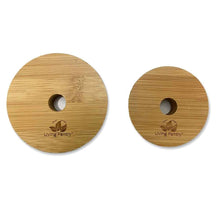 Load image into Gallery viewer, Bamboo Mason Jar Lid - with Straw Hole