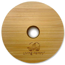 Load image into Gallery viewer, Bamboo Mason Jar Lid - with Straw Hole
