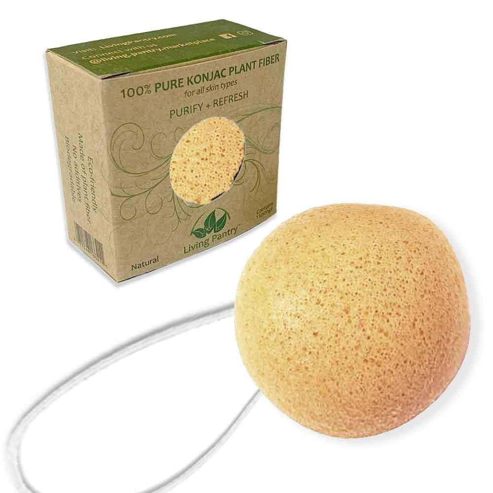 Natural Biodegradable Face & Body Konjac Sponge 4-Pack Combo (1 of each) / YES, with Box