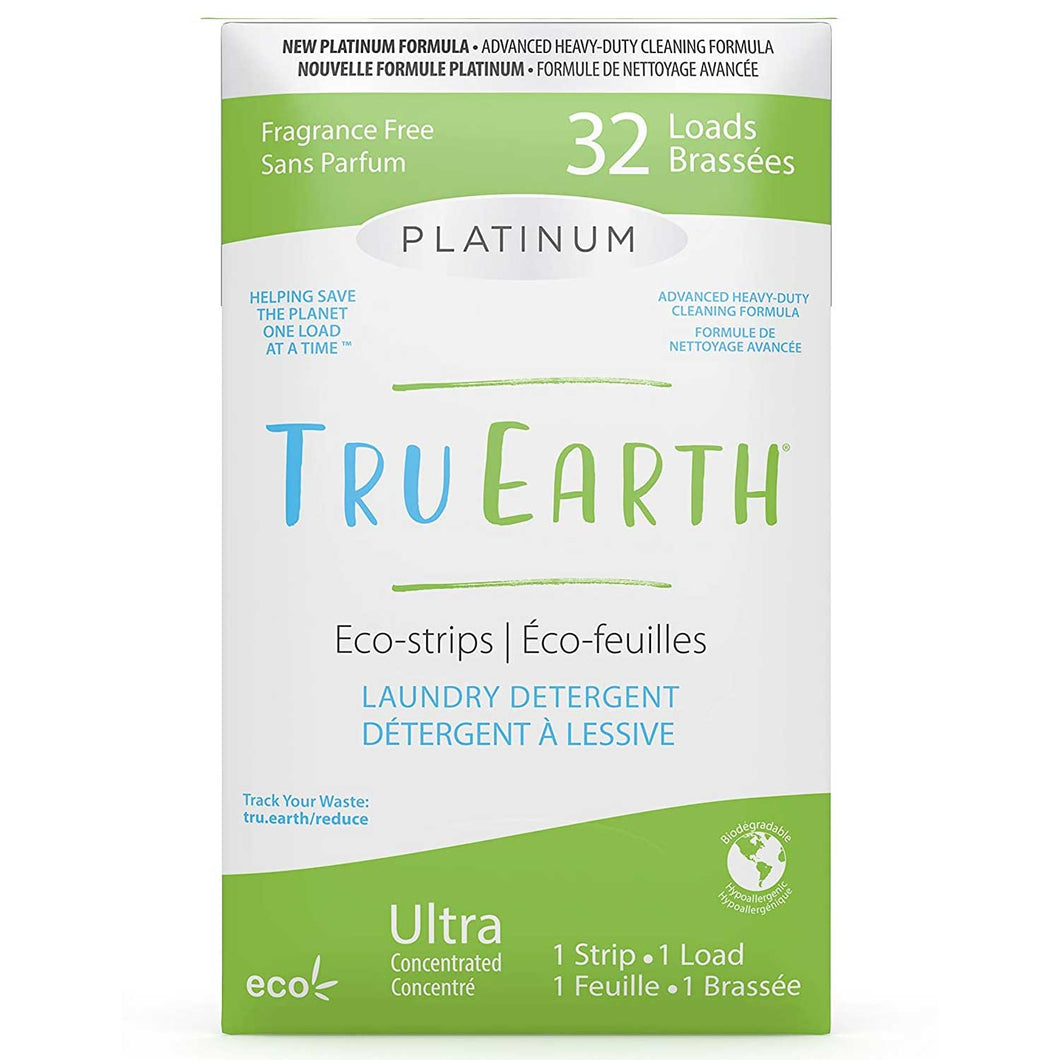 Tru Earth Platinum Eco-strips Laundry Detergent - Fragrance-free (32 loads)